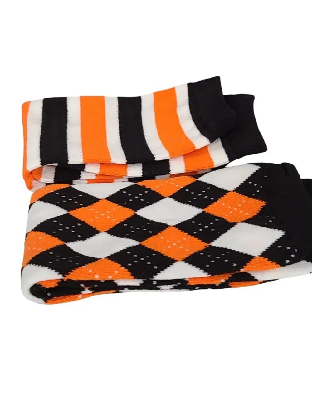 Leg Warmers Set Black White Orange Women Girl Boy Football Halloween Winter Fall